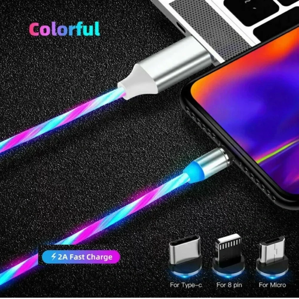 3 in 1 luminous magnetic charging cable